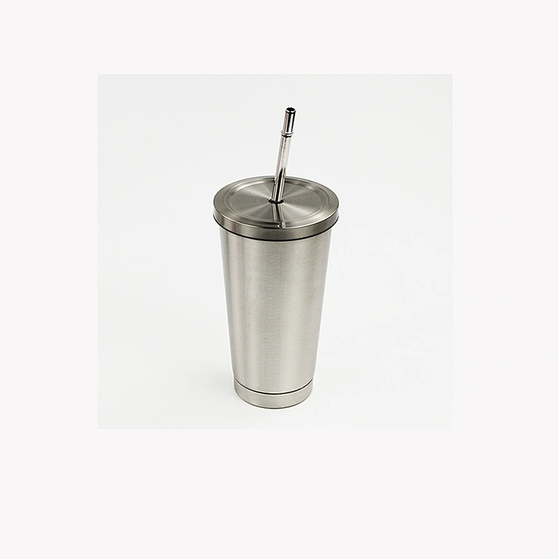 Ecofriendly Stainless Steel Insulated Vacuum Coffee Mug with Metal Straw