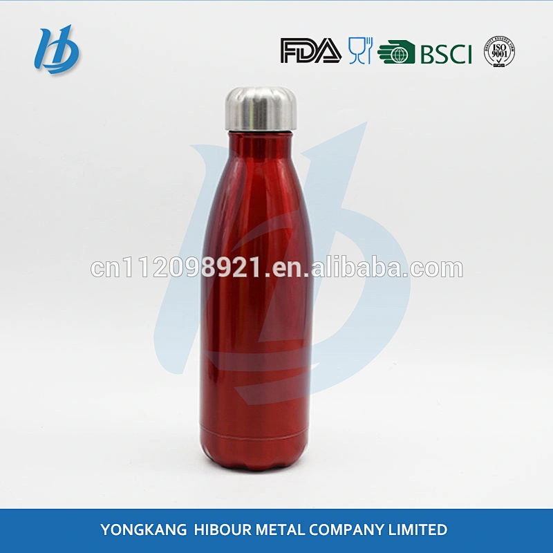 2017 fashionable high quality drinking water bottle stainless steel double wall cola vacuum bottle with brush