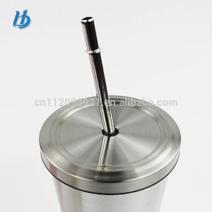 2017 New design stainless steel cup with lid and straw