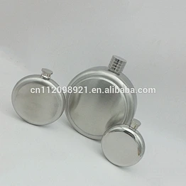 5oz Round Shape Stainless Steel Hip Flask Pocket Bottle for Whiskey Alcohol Liquor Circle Hip Flask