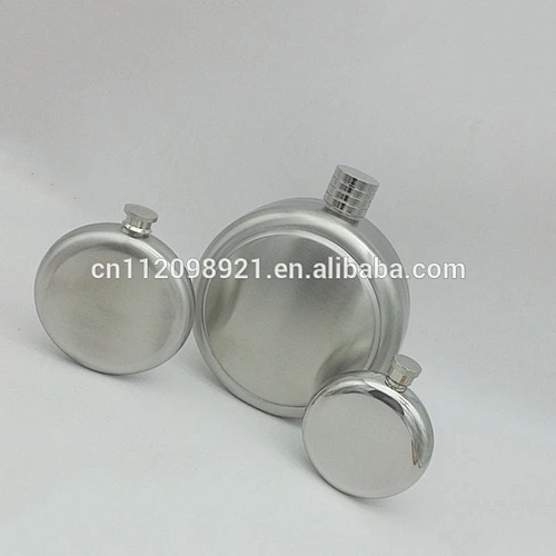 5oz Round Shape Stainless Steel Hip Flask Pocket Bottle for Whiskey Alcohol Liquor Circle Hip Flask