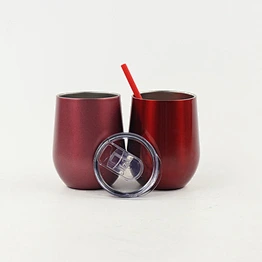 High quality wine glass tumbler 12oz stemless wine glass reusable mug