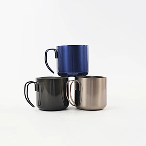 Hot Selling Double Walled Stainless Steel Lacquered Coffee Mug with Handle