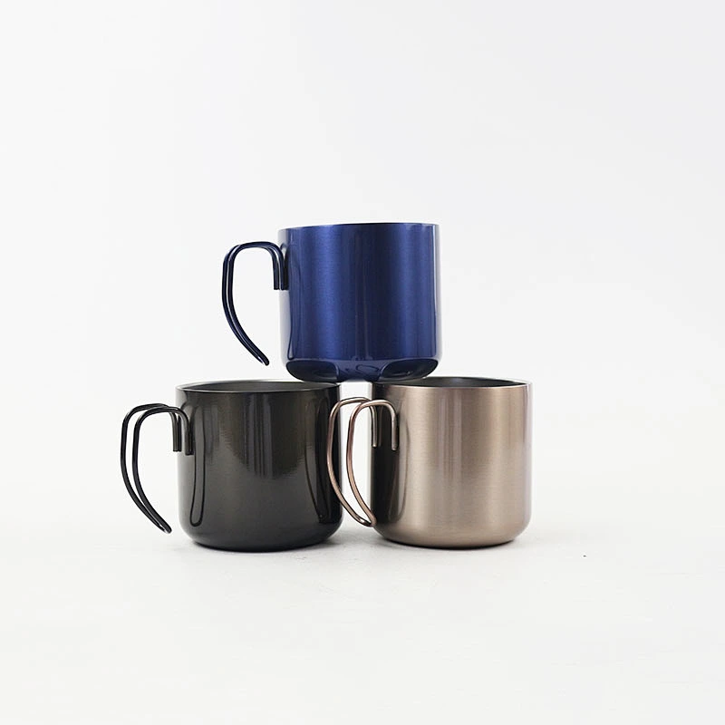 Hot Selling Double Walled Stainless Steel Lacquered Coffee Mug with Handle