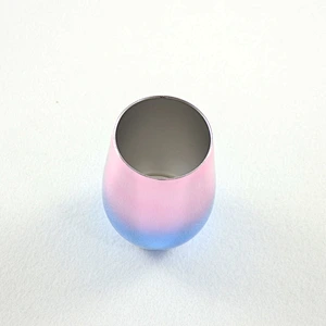 Attractive design coffee cup,double wall stemless wine glass customized logo egg tumbler