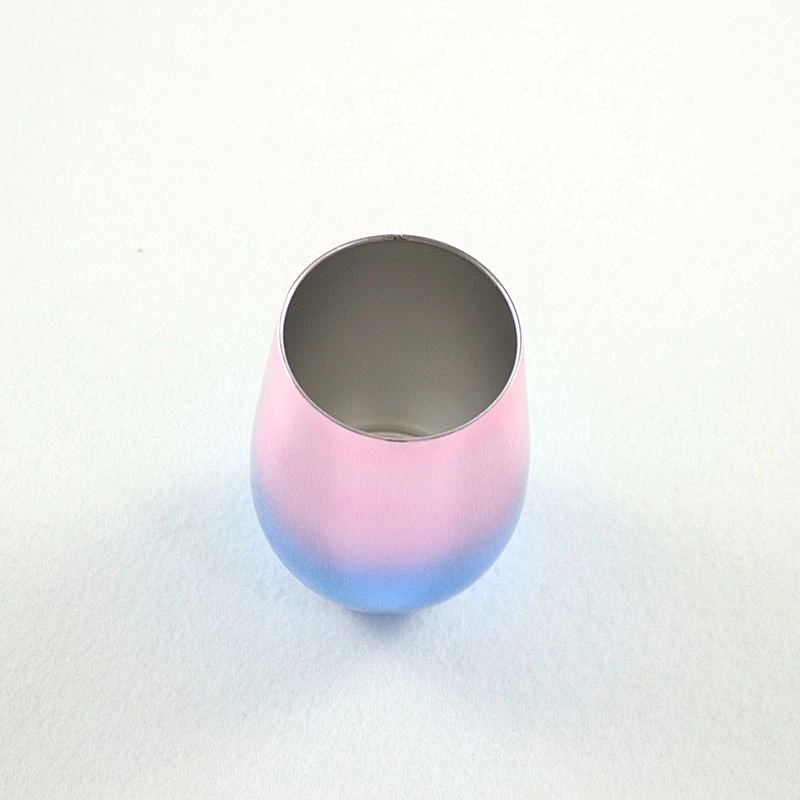 Attractive design coffee cup,double wall stemless wine glass customized logo egg tumbler