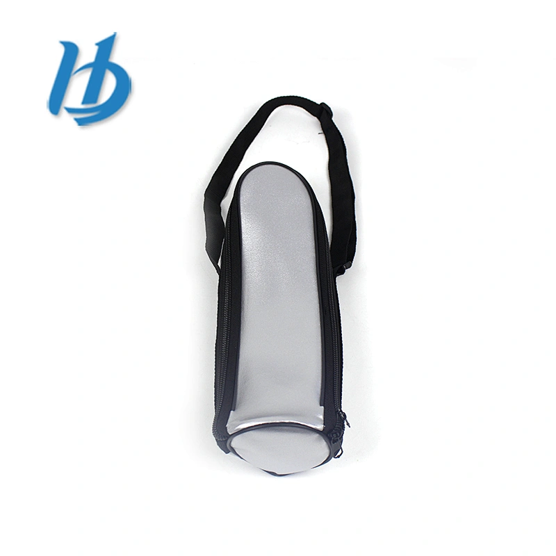 Hibour Top products customized silver sling PVC bottle bag with zipper