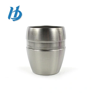 Factory direct provide 10 oz flat bottom 304 stainless steel wine glass with silicone ring