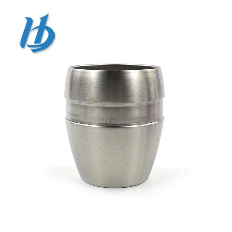 Factory direct provide 10 oz flat bottom 304 stainless steel wine glass with silicone ring