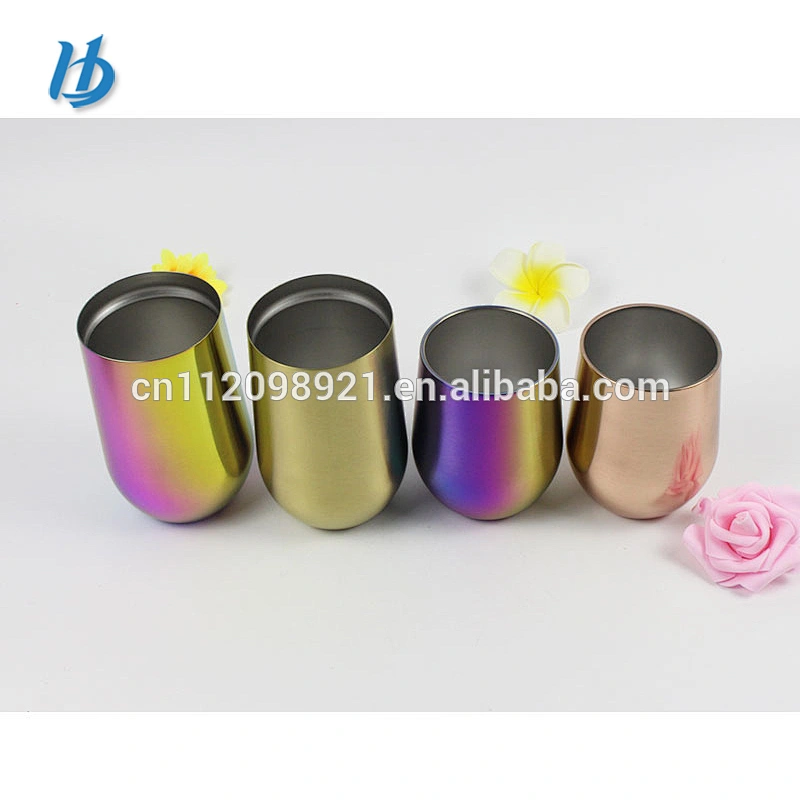 China supplier OEM 304 stainless steel mug electroplated wine glass mug love with best price