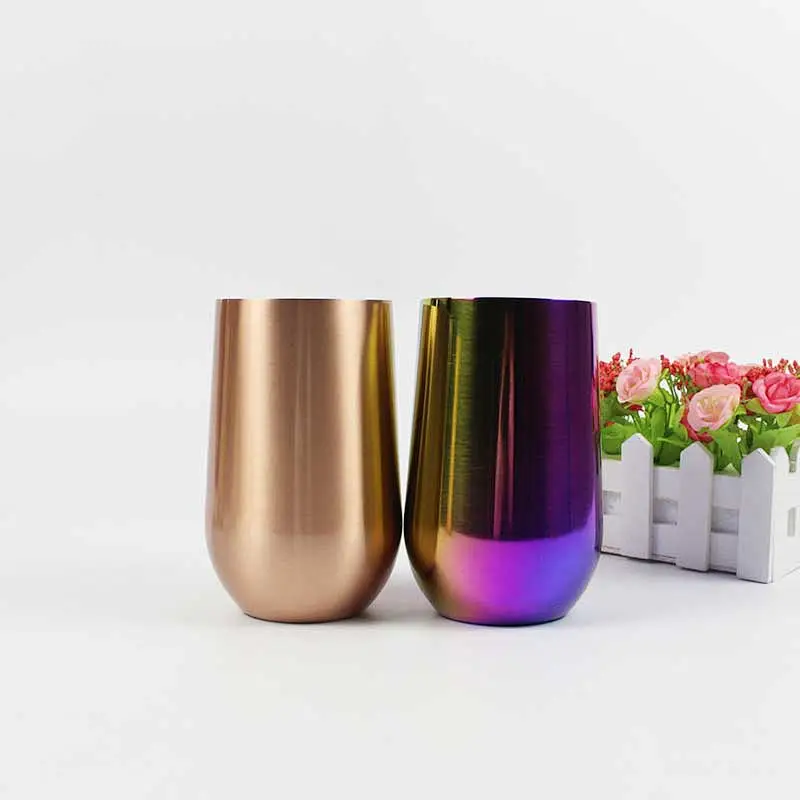 Stainless Steel Stemless Wine Glass Tumbler with Lid,16 oz Double Wall Vacuum Insulated Travel Tumbler Cup for Coffee, Wine