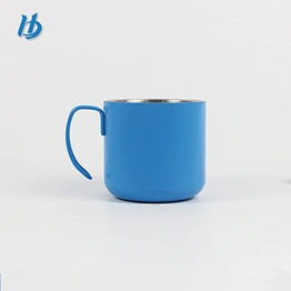 new style hot selling stainless steel 18/8 coffee cup double wall powder coated mug with handle