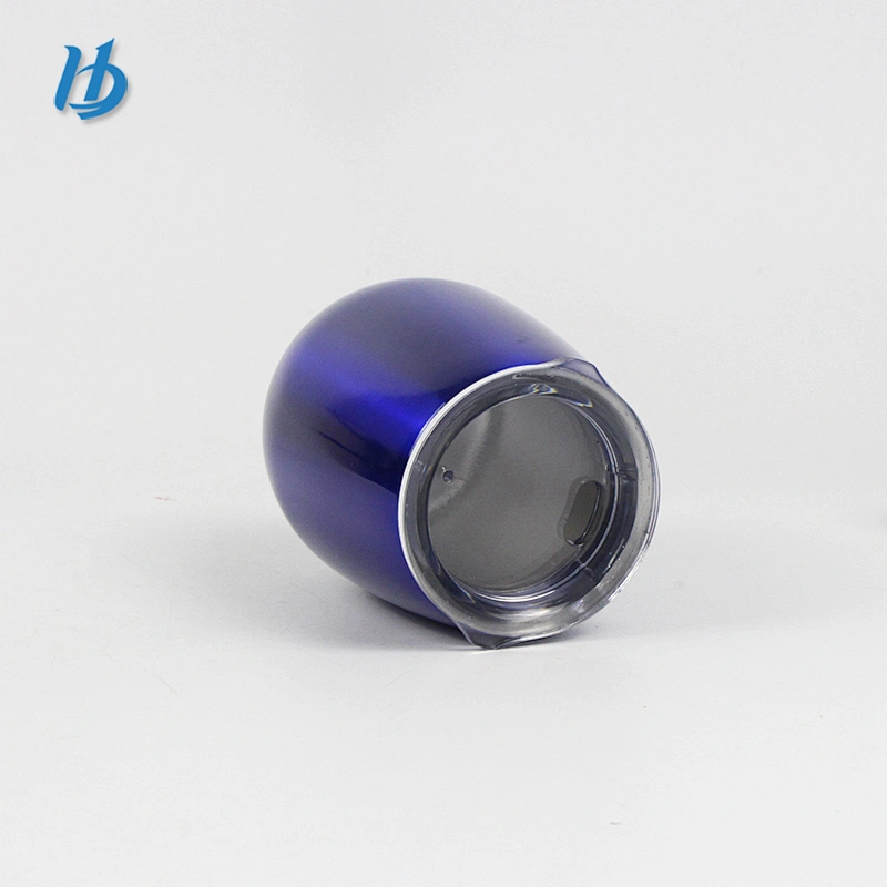 Cooling tumblers wine glass 9oz double wall blue wine cup, stainless steel stemless wine glass tumbler 2 pack