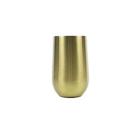 Amazon hot sale stainless steel unbreakable stemless insulated double wall wine glass with lid electroplated copper wine glass