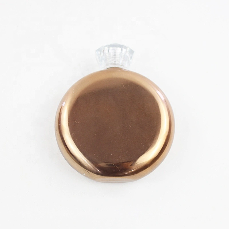 High grade quality shinning polish colors stainless steel 3oz round hip flask by laser print logo