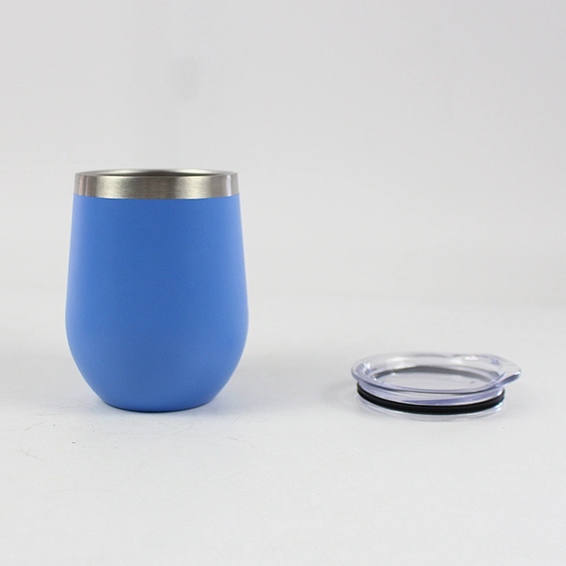 Hibour food grade 12oz Stainless steel stemless vacuum insulated wine tumbler with different lid