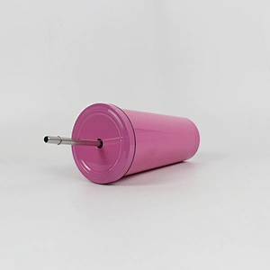 stainless steel coffee mug with straw stainless steel straw cup 500ml custom logo