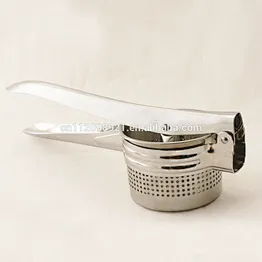 HIBOUR Antique Vintage Metal Hand Press Strainer FRUIT Masher