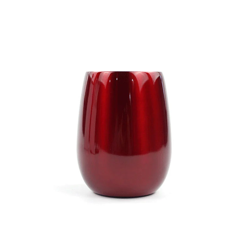 Amazon hot selling Wholesale in bulk Coffee cup Egg-shaped double wall stainless steel wine glass