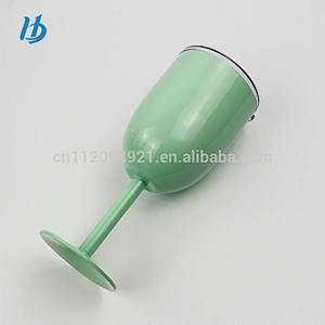 goblet wine cups stainless steel double wall champagne mug wine cups for white wine cocktail with lid