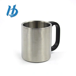 factory wholesale 350ml double wall stainless steel mug with plastic handle