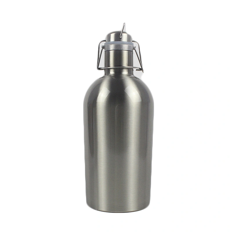 1800ml Flask 64oz Flask Double Wall Stainless Steel Vacuum Beer Growler Flask, Insulated Swing Top Thermos Bottle