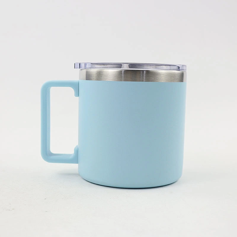 Hibour 14 oz vacuum Insulated stainless steel travel mug double wall coffee mug with plastic handle