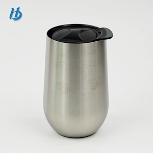China xinmin glassware stocked patterned mini  stainless steel stemless wine glasses