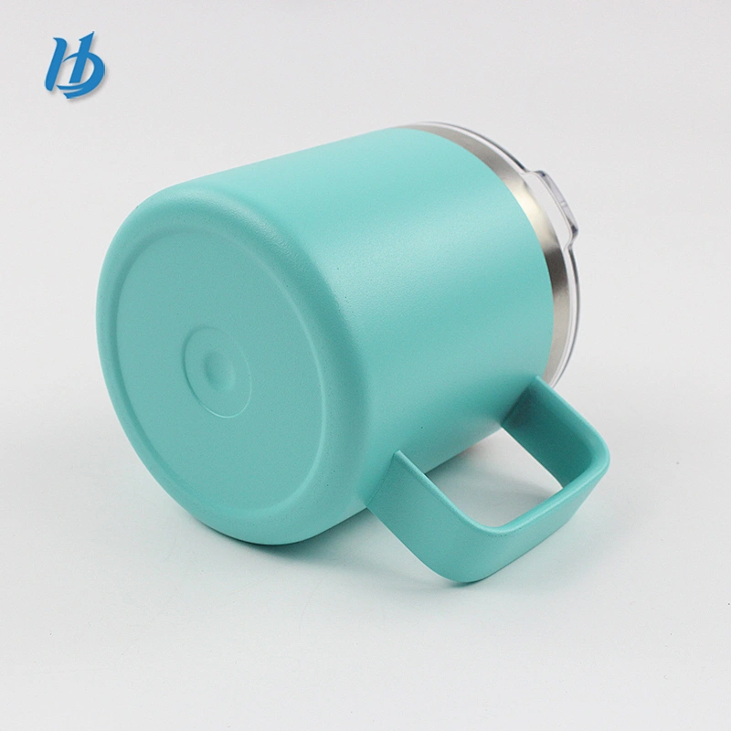 Elegant and colorful travel mugs,stainless steel small double wall glass mug with handle and lid