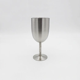 double wall steel tumbler  colored glass goblet with a leakproof stainless steel globet