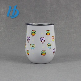 Factory direct provide 12 oz 304 stainless steel wine glass with pattern