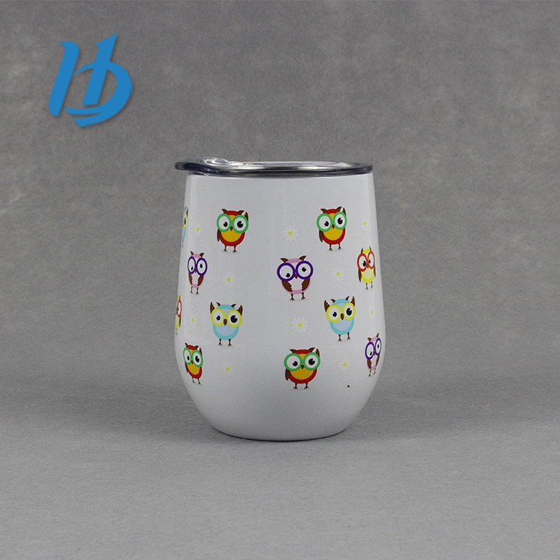 Factory direct provide 12 oz 304 stainless steel wine glass with pattern