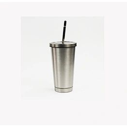 Ecofriendly Stainless Steel Insulated Vacuum Coffee Mug with Metal Straw