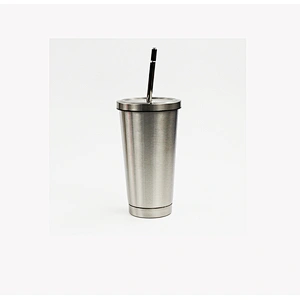 Ecofriendly Stainless Steel Insulated Vacuum Coffee Mug with Metal Straw