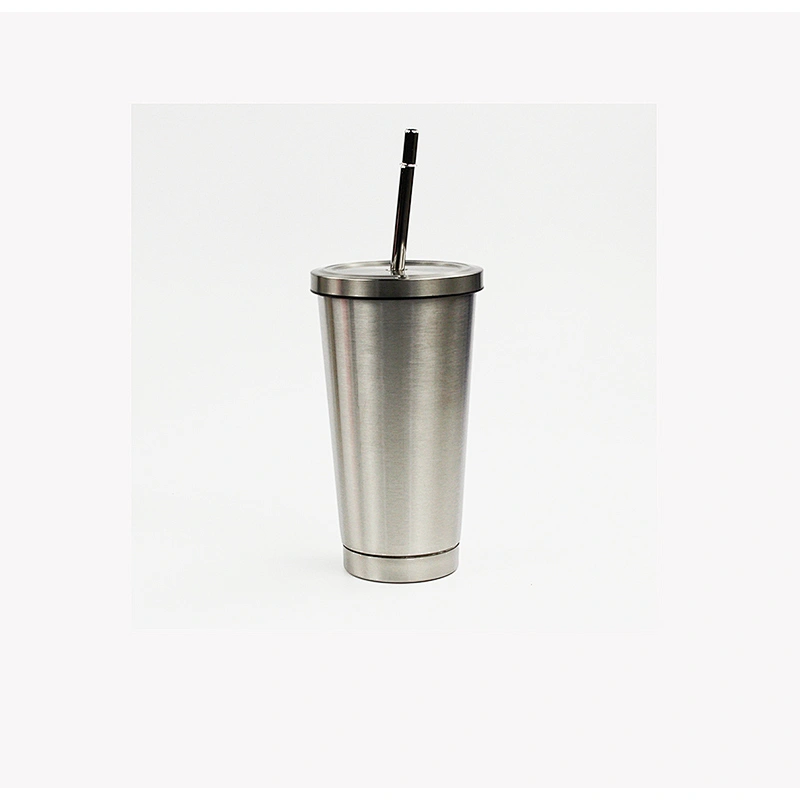 Ecofriendly Stainless Steel Insulated Vacuum Coffee Mug with Metal Straw