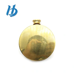 Manufacture hot selling round shaped 5oz hip flask for groomsmen gifts for father