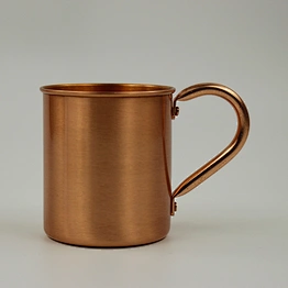 Copper mugs - moscow mule cup - 100% copper enhances taste keeping cold with sturdy riveted handle