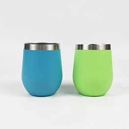 wholesale powder coating 12oz stemless tumbler 12 oz Stainless Steel Wine Tumbler Sippy Cup