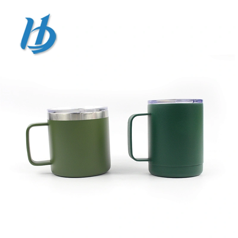 Professional manufacture personalized insulated stainless steel powder coated thermos coffee mug with lid