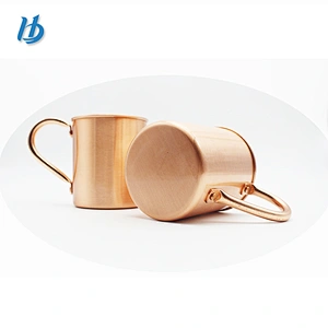 Hot Selling High Quality Moscow Mule mug Solid Copper Mug Pure Copper Cups with Brass Handle for Portable
