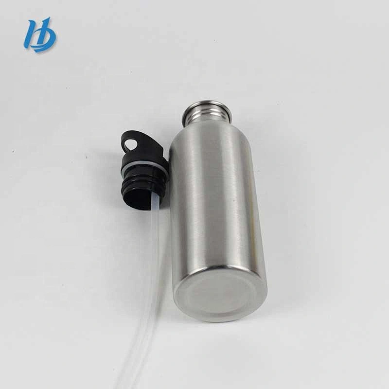 Drinking water bottle silver color 304 stainless steel with straw wholesale stainless steel spray bottle