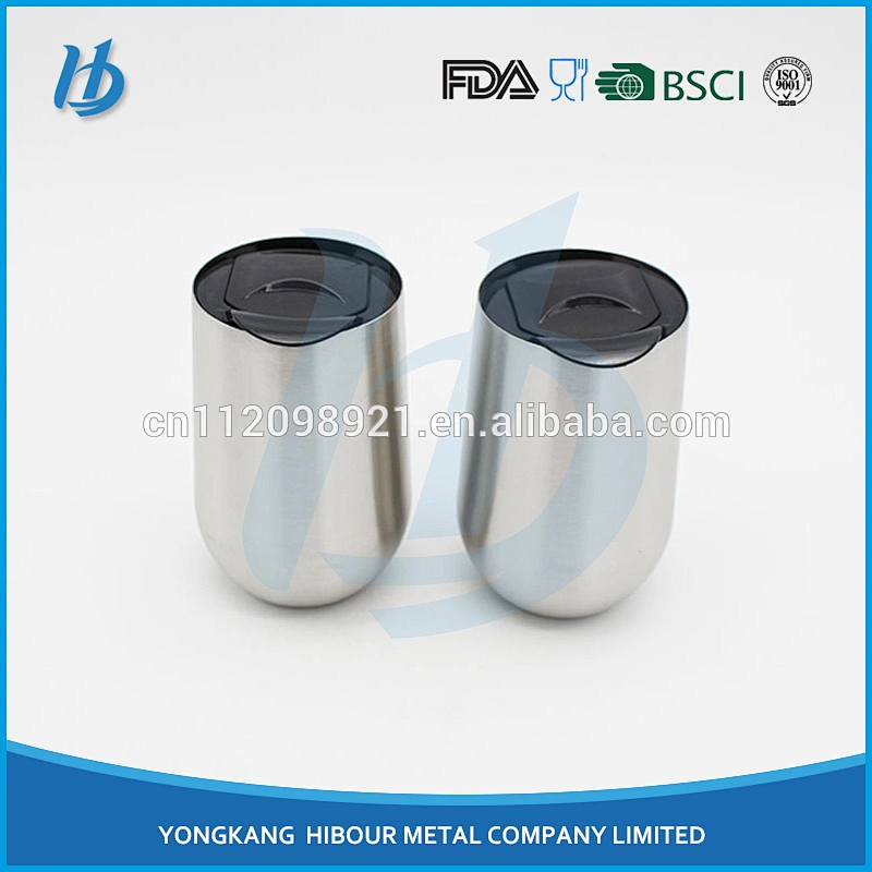 Stemless Stainless Steel Wine Glasses with Lid - 16 Oz Outdoor Shatterproof Camping Tumbler Glass Metal Cups - Double Wall