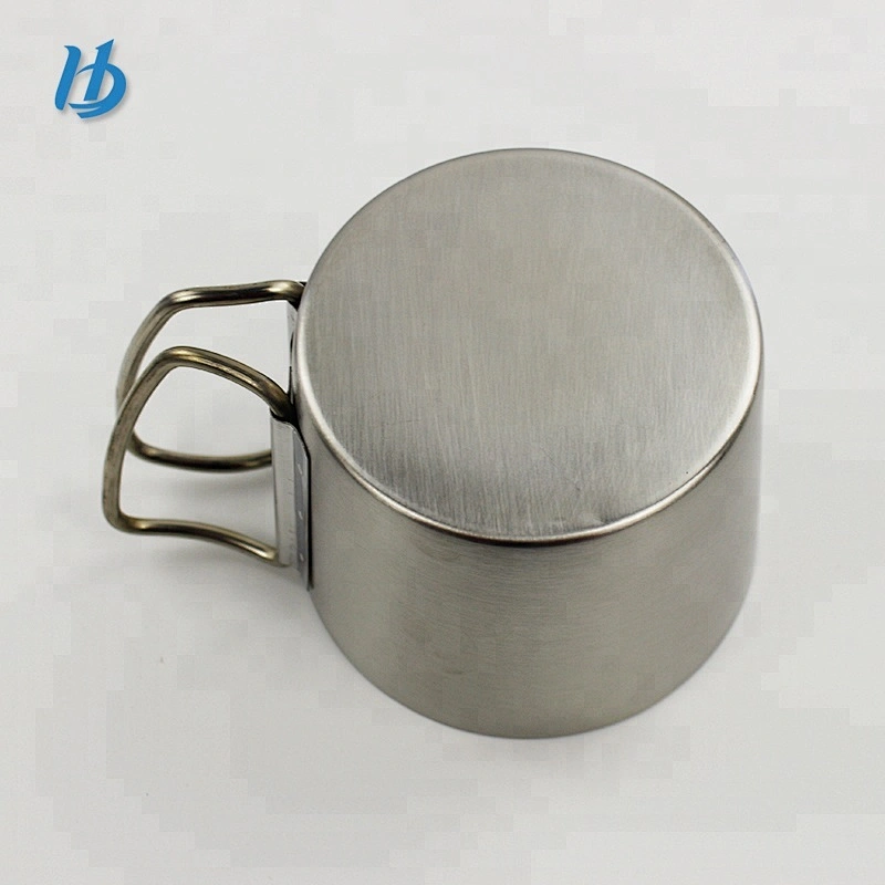 Wholesale metal travel mug cup,stainless steel coffee mug with two handle