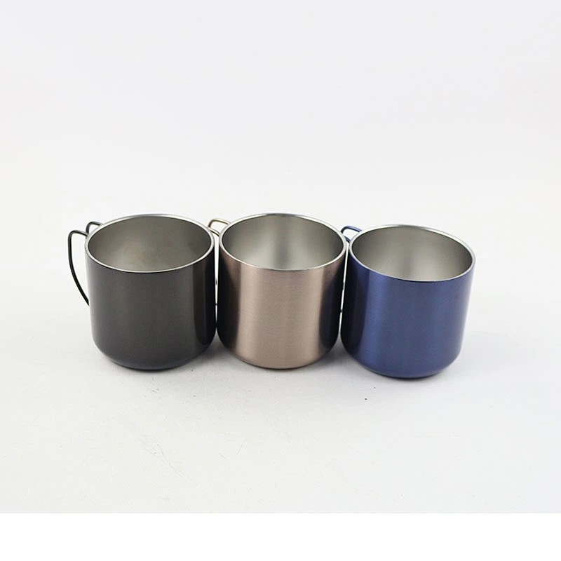 Hot Selling Double Walled Stainless Steel Lacquered Coffee Mug with Handle