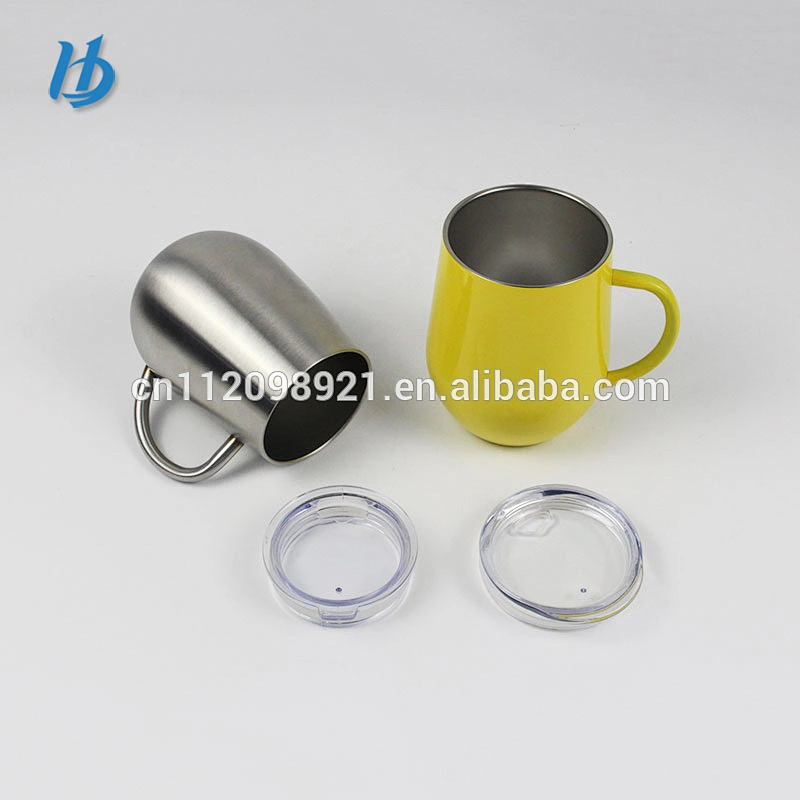 Red wine glass stainless steel stemless wine glass with handle sublimation mug ethiopian coffee cups