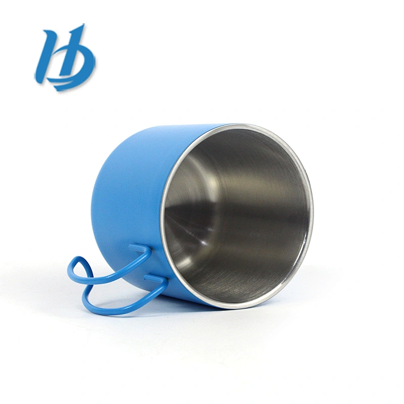 Factory Cheap price simple high quality 380ml double wall  coffee mugs with handle