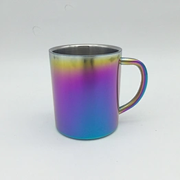 Wholesale double wall stainless steel custom coffee mug color plated earthware beer mug