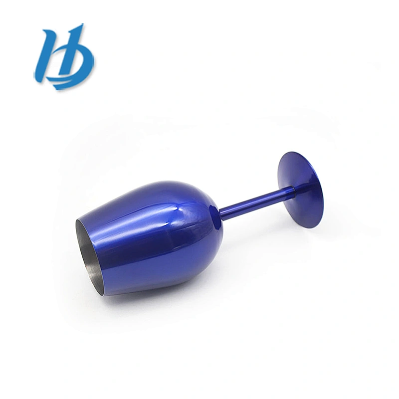 Hibour Most popular customized stemless blue wedding goblet wine glass