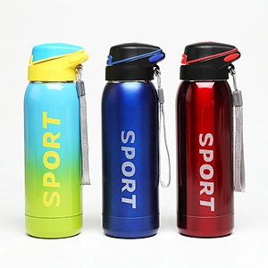Hibour vacuum insulated  sports 18/8 stainless steel water bottle with suction cap