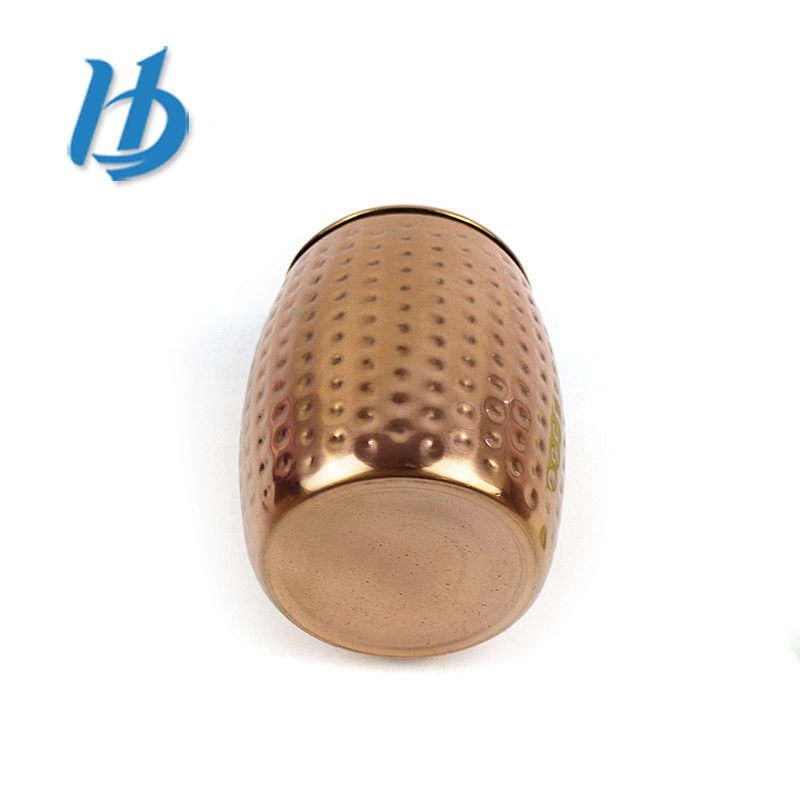Factory Cheap price personalized beautiful roll edge stainless steel copper mug with hammer